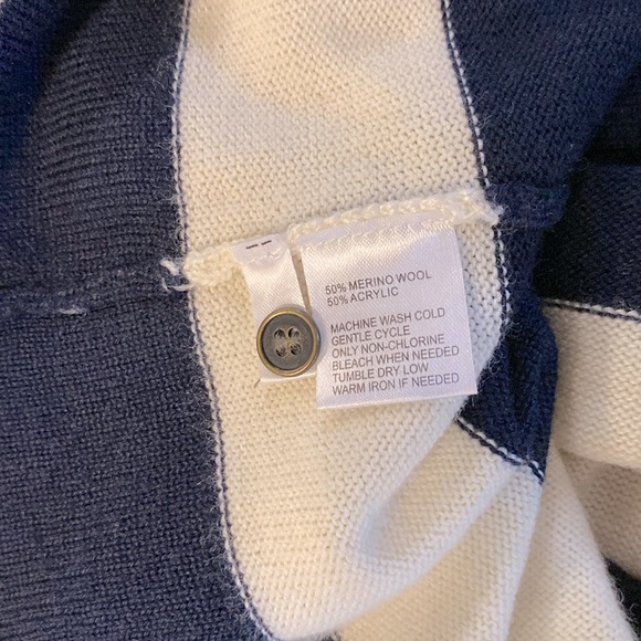 Ann Taylor Loft women’s knit sweater striped Marino wool blend l/ s dress sz L - Picture 12 of 12